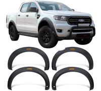 JHCHAN Parafanghi da 30 mm per Ford Ranger T8 2019-2022 con PDC, estensione passaruota extra larga da 5 pollici e paraspruzzi nero opaco