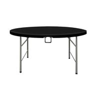 JHDXL Grande Scrivania Pieghevole Rotonda, per Esterni/Interni, Tavolo Pieghevole in Plastica Resistente, Ideale per Feste, Picnic, Campeggio, Salvaspazio(Black,135cm/53in)