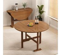 JHDXL Grande Scrivania Pieghevole Rotonda, Tavolo da Cucina Moderno con Piano Pieghevole, per Giardino Cucina Picnic Campeggio Tavolino per Feste Balcone Terrazza(Brown)