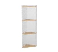 JHDXL Libreria angolare a 3/4/5 ripiani, Torre per Scaffali Verticale, Scaffale Portaoggetti Multiuso, Libreria Angolare con Dorso Verticale per Ufficio Domestico(Wood,80cm/31.5in)