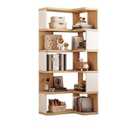 JHDXL Libreria angolare, libreria alta, Moderna Torre Verticale per Libri, Scaffale Porta Libri Salvaspazio a 5/6/7 Ripiani, per uso domestico e in ufficio(White,60x60x159cm/24x24x62in)