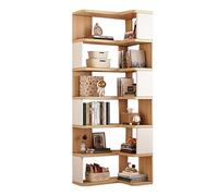 JHDXL Libreria angolare, libreria alta, Moderna Torre Verticale per Libri, Scaffale Porta Libri Salvaspazio a 5/6/7 Ripiani, per uso domestico e in ufficio(White,60x60x191cm/24x24x75in)