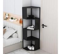 JHDXL Libreria angolare, Torre per Libri con Dorso Verticale, Scaffale Portaoggetti Multiuso, Libreria Angolare con Dorso Verticale per Ufficio Domestico(Black,150cm/59in)