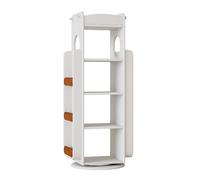 JHDXL Libreria rotante a 360 gradi, Librerie Salvaspazio Divisorio, Scaffale Portaoggetti Multiuso, per Ufficio Domestico, Soggiorno, Camera da Letto, Cucina(Wood,140cm/33in)