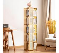 JHDXL Libreria rotante a 360 gradi, Moderna Torre Verticale per Libri, Libreria Moderna e Salvaspazio, per Ufficio Domestico, Soggiorno, Camera da Letto, Cucina(Wood,154cm/61in)
