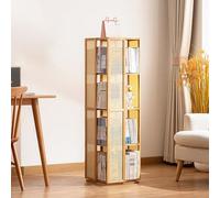 JHDXL Libreria rotante a 360 gradi, Moderna Torre Verticale per Libri, Libreria Moderna e Salvaspazio, per Ufficio Domestico, Soggiorno, Camera da Letto, Cucina(Wood,124cm/49in)