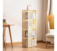 JHDXL Libreria rotante a 360 gradi, Moderna Torre Verticale per Libri, Libreria Moderna e Salvaspazio, per Ufficio Domestico, Soggiorno, Camera da Letto, Cucina(White,124cm/49in)