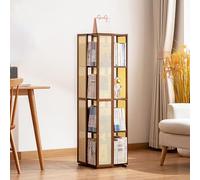 JHDXL Libreria rotante a 360 gradi, Moderna Torre Verticale per Libri, Libreria Moderna e Salvaspazio, per Ufficio Domestico, Soggiorno, Camera da Letto, Cucina(Brown,124cm/49in)