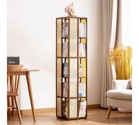 JHDXL Libreria rotante a 360 gradi, Moderna Torre Verticale per Libri, Libreria Moderna e Salvaspazio, per Ufficio Domestico, Soggiorno, Camera da Letto, Cucina(Brown,154cm/61in)