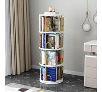 JHDXL Libreria rotante a 360 gradi, Torre per Libri con Dorso Verticale, Espositore Multiuso Moderno in Stile Minimalista, per Soggiorno Camera da Letto Corridoio Ufficio(White,131.5cm/51.5in)