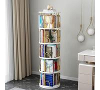 JHDXL Libreria rotante a 360 gradi, Torre per Libri con Dorso Verticale, Espositore Multiuso Moderno in Stile Minimalista, per Soggiorno Camera da Letto Corridoio Ufficio(White,163cm/64in)