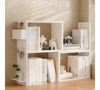 JHDXL Organizzatore Aperto per Desktop, Scaffale da Scrivania da Appoggio, Scaffale per Organizzare Gli Oggetti da Ufficio, Libreria da Tavolo per Soggiorno Studio(White)