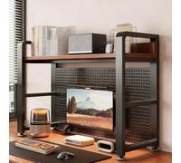 JHDXL Organizzatore Aperto per Desktop Scaffale Salvaspazio, Scaffale Organizer da Scrivania con Ripiani Portaoggetti e Pannello Forato, per Dormitorio Studio(Black 1,69 * 75cm/27.2 * 29.5in)