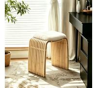 JHDXL Panca Imbottita Scarpiera, Pouf Contenitore, con design senza braccioli e altezza ridotta, per sala da pranzo, soggiorno, corridoio, cucina, ingresso(Wood1)