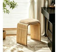 JHDXL Panca Imbottita Scarpiera, Pouf Contenitore, con design senza braccioli e altezza ridotta, per sala da pranzo, soggiorno, corridoio, cucina, ingresso(Wood2)