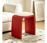 JHDXL Panca Imbottita Scarpiera, Pouf Contenitore, con design senza braccioli e altezza ridotta, per sala da pranzo, soggiorno, corridoio, cucina, ingresso(Red2)