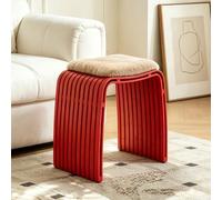 JHDXL Panca Imbottita Scarpiera, Pouf Contenitore, con design senza braccioli e altezza ridotta, per sala da pranzo, soggiorno, corridoio, cucina, ingresso(Red1)