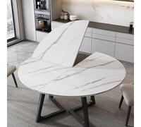 JHDXL Piano del Tavolo Rotondo Pieghevole a 4 Pieghe, Sostituisce Il Piano della Scrivania, Prolunga da scrivania Pieghevole, per Sala da Pranzo, Patio, Banchetti(White,150cm/59in)