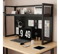 JHDXL Scaffale da Scrivania con Ripiani Regolabili in Altezza, Organizzatore Aperto per Desktop, Libreria Multiuso in Metallo da Appoggio, per Soggiorno Studio(Black,82 * 90cm/32.3 * 35.4in)