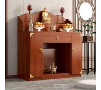 JHDXL Tavolo da Altare Buddista, Altare da Meditazione con Contenitore, Armadio Buddista for Preghiere con Mensola, Perfetto per Esporre Barattoli, Piante e Libri(Brown,88cm/34.5in)