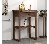 JHDXL Tavolo Da Altare Ofrenda con Cassetto, Tavolo Cinese con Piedistallo per Offerte di Buddha, per l'altare per spirituali,per Decorazione Stanza(Light brown,68 * 48cm/27 * 19in)