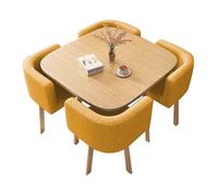 JHDXL Tavolo da Conferenza per 4 persone, Combinazione Tavolo e Sedia per Reception per ufficio, Tavolo da Balcone Moderno con Sedie per Sala Soggiorno(Yellow)