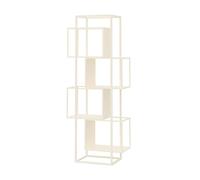 JHDXL Torre per Libri con Dorso in Metallo, Scaffale Porta Libri Salvaspazio a 2/3/4 Ripiani, Portaoggetti per Camera da Letto, Soggiorno, Bagno, Cucina, Ufficio(White,150cm/59in)