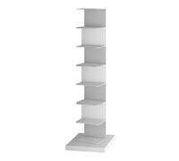 JHDXL Torre per Libri con Dorso Verticale, Moderna Torre Verticale per Libri, Scaffale Portaoggetti Multiuso, per soggiorno, studio, casa, ufficio, camera da letto(White,126cm/49in)