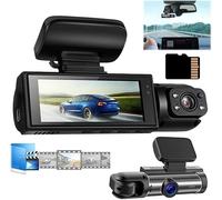 JHDZ Sherum Dash Cam, Telecamera Anteriore e Posteriore, registratore di Guida per Auto con Visione Notturna 1080p, modalità parcheggio 24 Ore, Accessori per Auto,WiFi DashCam+32G Memory Card