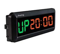 Jhering LED Timer Intervallo, Cronometro, Conto alla Rovescia Orologio, Timer da palestra con Telecomando, Timer di Allenamento per Garage di Casa Palestra Fitness, Tabata EMOM MMA(Verde/Rosso)