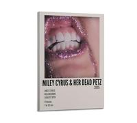 JHFQ Poster su tela di Miley Cyrus, con album musicali e film, pittura decorativa per soggiorno e camera da letto, 50 x 75 cm, con cornice
