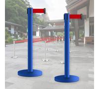 JHIAADEY Barriera A Nastro Retrattile,Transenne Eliminacode Separacode,Le Aree Di Controllo Della Folla Gestiscono Efficacemente Il Flusso Pedonale E Sono Adatte For Aeroporti(Blue,2M/6.5FT)