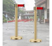 JHIAADEY Barriera A Nastro Retrattile,Transenne Eliminacode Separacode,Le Aree Di Controllo Della Folla Gestiscono Efficacemente Il Flusso Pedonale E Sono Adatte For Aeroporti(Gold,5M/16.4FT)