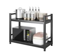 JHIAADEY Mobile Salvaspazio Cucina,Mobiletto Cucina Microonde,Scaffale Portaoggetti Indipendente A 2 Ripiani,Con Ripiani Aperti,Adatto For Bagni,Cucine,Lavanderie(50 * 40 * 60CM/19.7 * 15.7 * 23.6IN)