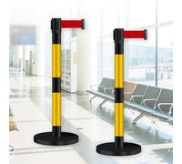 JHIAADEY Paletti Delimitazione,Transenne Eliminacode Separacode,La Divisione Delle Aree Di Coda For Controllare Il Flusso Della Folla è Adatta For Aeroporti,Mostre,Eventi(Black+Yellow,2M/6.5FT)
