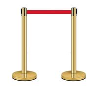 JHIAADEY Paletti Delimitazione,Transenne Eliminacode Separacode,Sicurezza In Ferro Paletti Delimitazione,Utilizzato For Dividere Le Code In Luoghi Pubblici,Scuole,Teatri,Alberghi(Gold,5M/16.4FT)