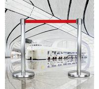 JHIAADEY Paletti Di Delimitazione,Barriera A Nastro Retrattile,Transenne Eliminacode Separacode Neri,Sistemi Di Gestione E Separazione Code,Adatti For Location Come Banche(Silver,3M/9.8FT)