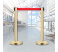 JHIAADEY Paletti Di Delimitazione,Barriera Per Il Controllo Della Folla,Transenne Eliminacode Separacode,Adatto For Delimitare Le Zone D'Attesa In Scuole,Supermercati,Teatri(Gold,2M/6.5FT)