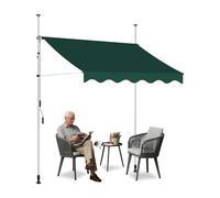 JHIAADEY Tenda Da Sole A Bracci Estensibili,Tenda Da Sole A Morsetto,Tende Da Giardino,Protezione Uv,Parasole,Impermeabile,Adatto For Finestre,Terrazzi,Balconi,Giardini(Dark green,4M/13.1FT)