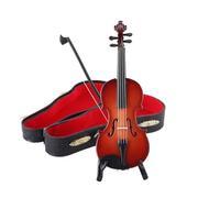 JHIALG 2026 Nuovo suonabile piccolo violino figurina mondi più piccola miniatura musicale M con strumento sonoro e musica, miniatura triste