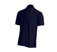 JHK Polo Unisex Manica Corta piquè, 100% Cotone, Infermiere, Medico, Scuola, Divisa da Lavoro (Blu Navy, XL)
