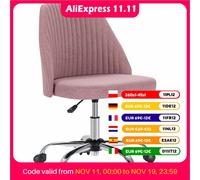 JHK Sedia da ufficio piccola da scrivania senza braccioli Sedia girevole da trucco carina con schienale in tessuto moderno con ruote Sedia da gioco girevole per casa