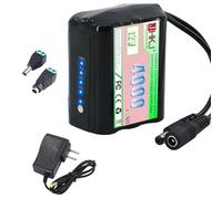JHKJ Batteria agli ioni di Litio DC 12V 4000mAh 5000mAh 6000mAh Batteria al Litio Rimovibile con Spia di Alimentazione per Barra Luminosa a LED/robotica/Telecamera,12v4000mah