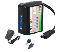 JHKJ Batteria agli ioni di Litio DC 12V 4000mAh 5000mAh 6000mAh Batteria al Litio Rimovibile con Spia di Alimentazione per Barra Luminosa a LED/robotica/Telecamera,12v6000mah
