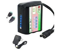 JHKJ Batteria agli ioni di Litio DC 12V 4000mAh 5000mAh 6000mAh Batteria al Litio Rimovibile con Spia di Alimentazione per Barra Luminosa a LED/robotica/Telecamera,12v5000mah