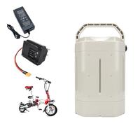 JHKJ Batteria agli ioni di Litio per Bici elettrica EBike da 36 V 10,4 Ah, 12 Ah, 12,8 Ah, 14 Ah, Batteria per Mountain Bike Pieghevole con reggisella da 48 V 10,5 Ah.,Bianca,36V 12Ah