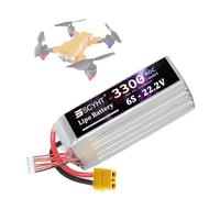 JHKJ Batteria Lipo 6S 22,2V 3300mAh 3500mAh Batteria al litio 22,2V Batterie ricaricabili 6S Batterie per droni per kit motore 50W - 78W con porta T/XT60/XT90,22.2v3300mah xt60 u
