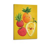 JHKJTK Squisito album fotografico moderno con stampa su tela, motivo famiglia con frutta ad acquerello, con simpatici frutti sorridenti, per bambini, 20 x 30 cm