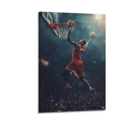 JHKJTK Stampa artistica da parete su tela, motivo: pallacanestro e sport, motivo: Slam Dunk Moment, 20 x 30 cm