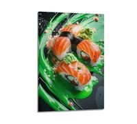 JHKJTK Stampa artistica da parete su tela, motivo: sushi con avocado e salsa verde, 40 x 60 cm
